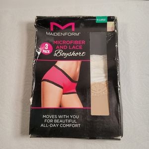Maidenform Dream Lace Boyshorts XL 3 pack
